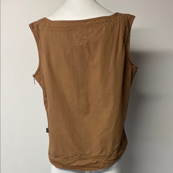 KUHL Embroidered Brown Sleeveless Top 100% Cotton - Picture 4 of 9